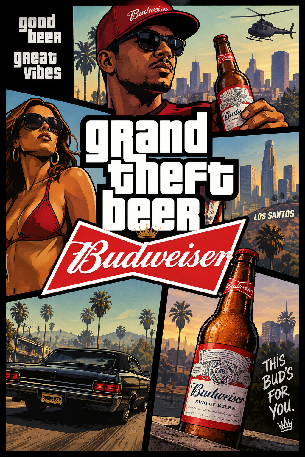 Budweiser GTA style poster